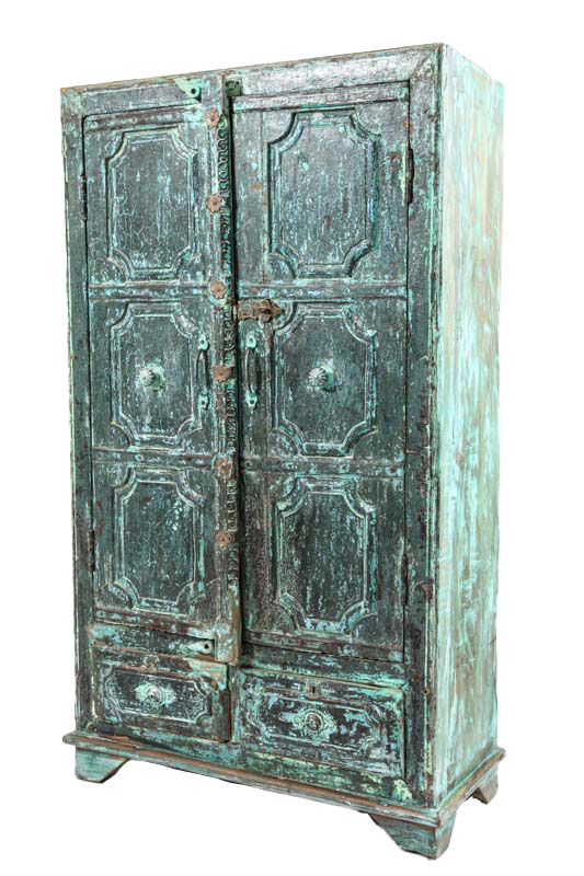 Kommode Almirah mit 2 Türen und 2 Schubladen 70 x 30 x 125 cm