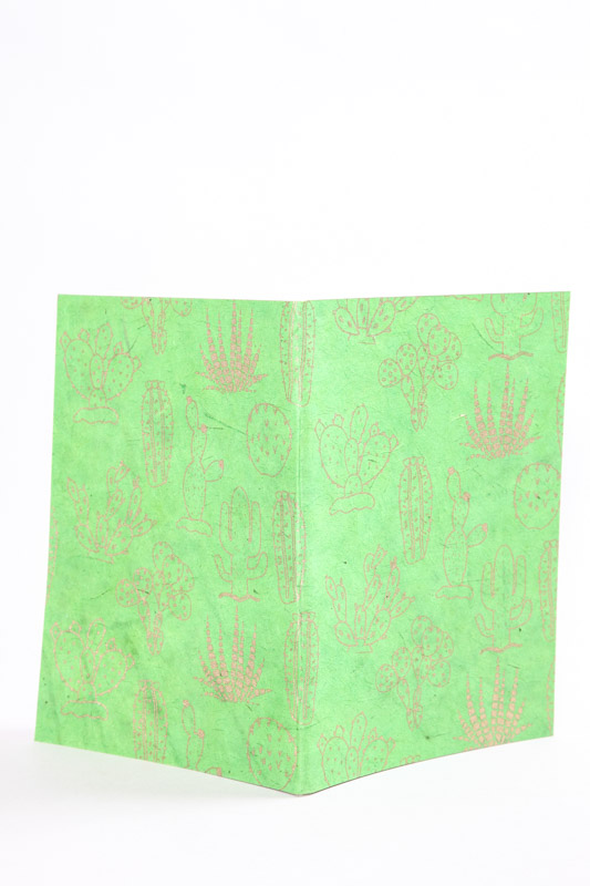Notizbuch Kaktus grün/goldfarben 15 x 21 cm