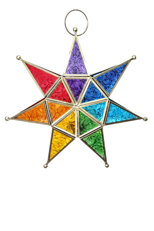 hängende Laterne Stern multicolor