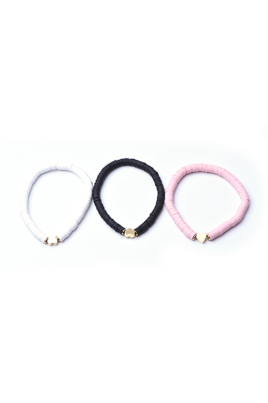 Armband Katsuki Perlen Herz rosa 19 cm