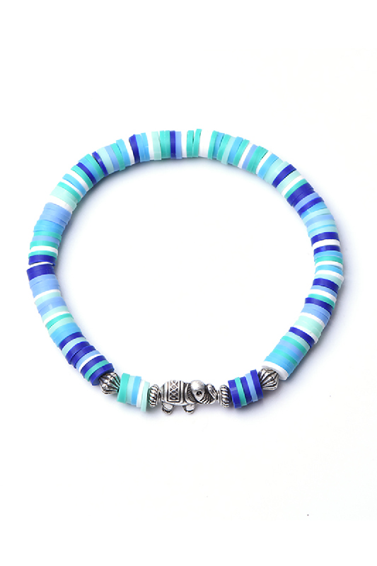 Armband Katsuki Perlen Elefant hellblau/multicolor 19 cm