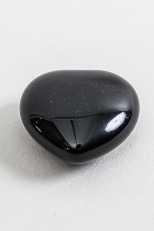 Glücksstein Herz schwarzer Obsidian
