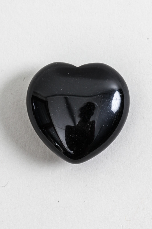 Glücksstein Herz schwarzer Obsidian