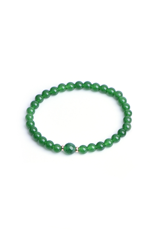 Armband 6mm, 8mm grüne Jade, 19 cm