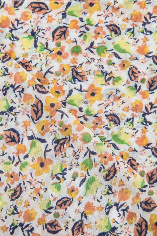 Nickituch Blumenmuster beige/multicolor 50 x 50 cm