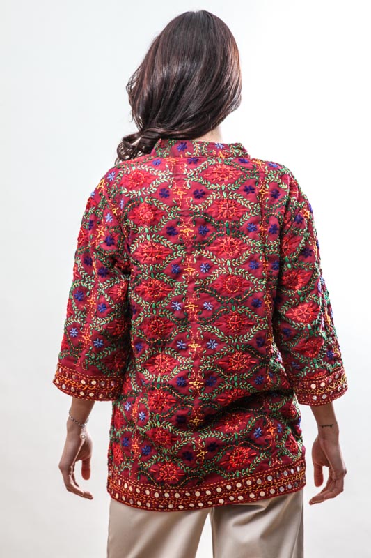 Kimono assortiert dunkelrot/multicolor - One Size