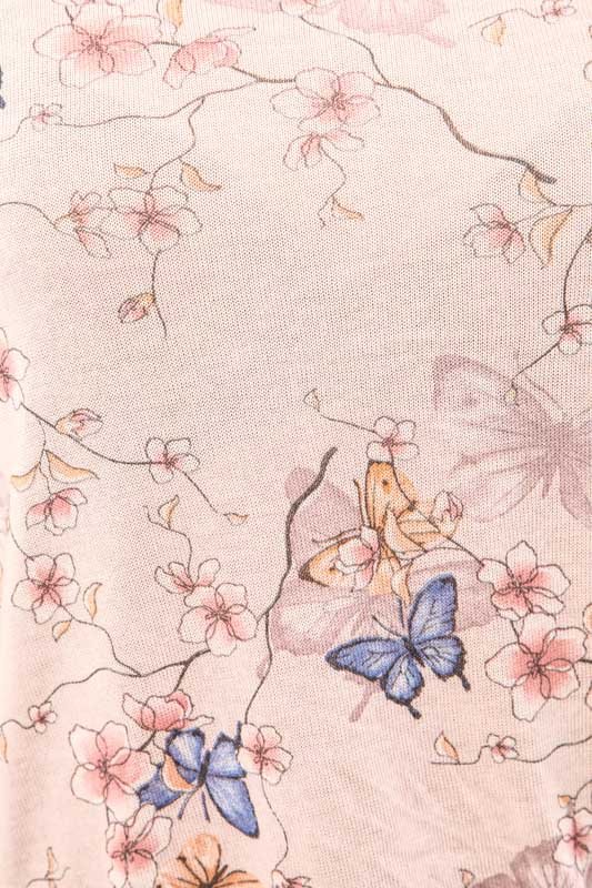 Top langarm Butterfly & Blume altrosa - One Size