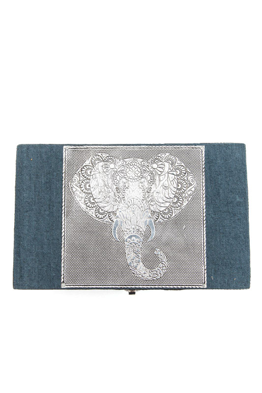 Dekoschatulle Elefantenkopf mit blauem Samt