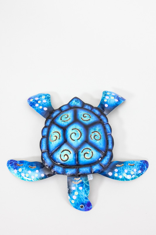 Wanddeko Metallschildkröte blau/multicolor 30 cm