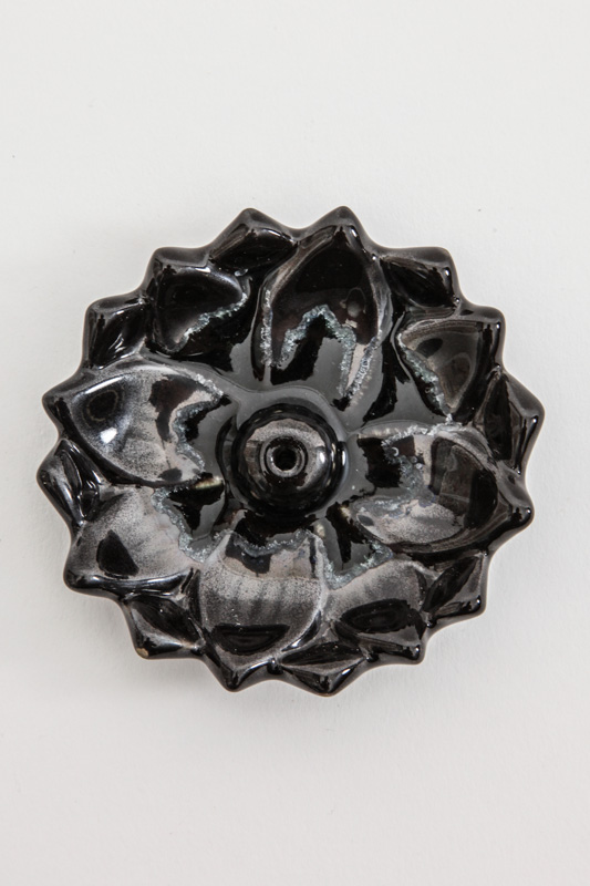 Räucherstäbchenhalter Lotusblume schwarz