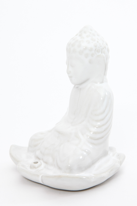Räucherstäbchenhalter Buddha weiss