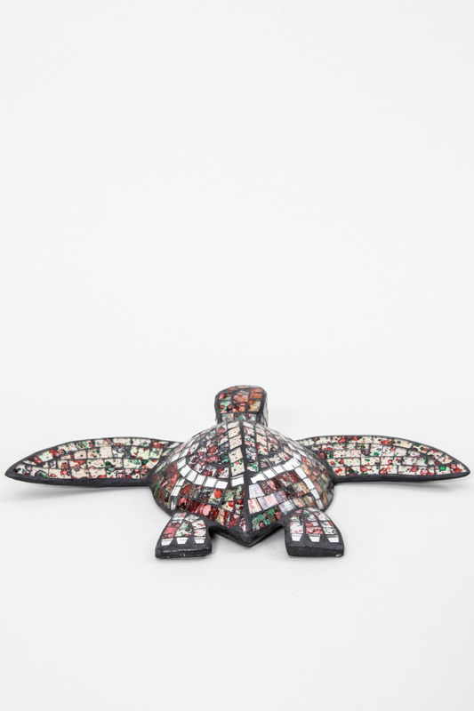 Schildkröte mit Mosaik verziert 15 cm