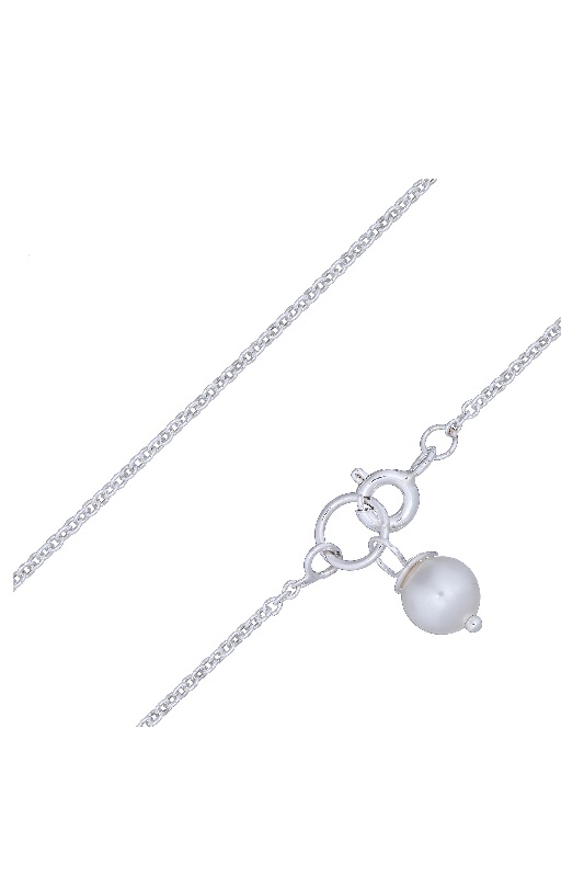 Silberfusskette Swarovski Perle 26cm