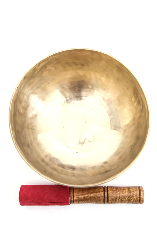 Klangschale handgemacht mit Lederklöppel 18 cm