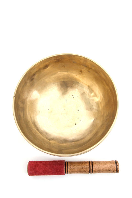 Klangschale handgemacht mit Lederklöppel 19 cm