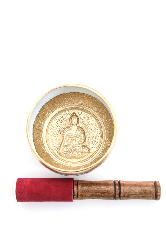 Klangschale handgemacht Buddha weiss 11 cm