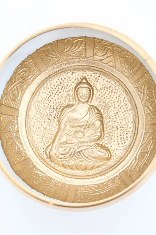 Klangschale handgemacht Buddha weiss 11 cm