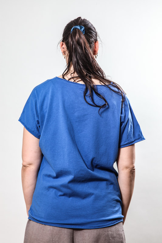 T-Shirt Baumwolle "Amour" blau - One Size