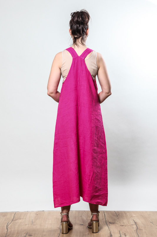 Leinenkleid lang pink - One Size