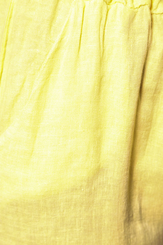 Leinenhose weit Gummibund gelb - One Size
