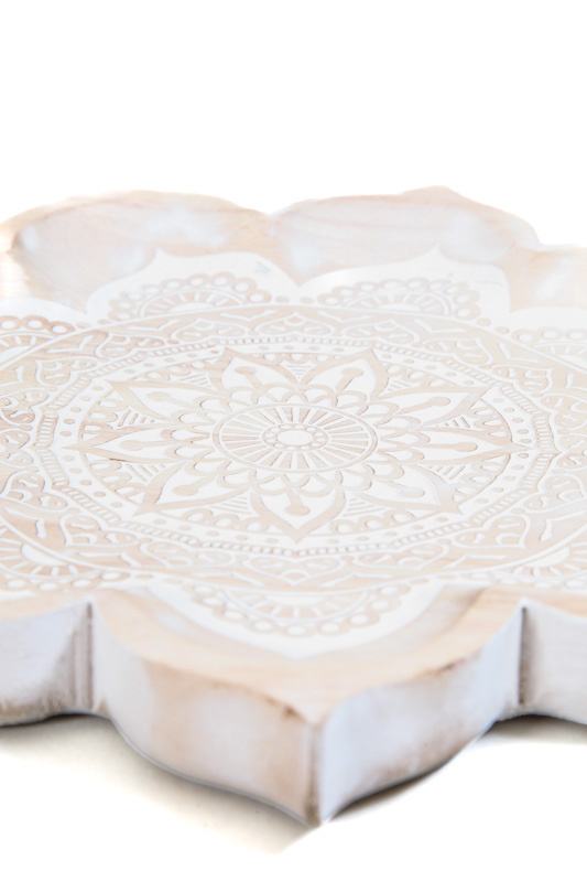 Dekoplatte Mandala white washed 30 cm