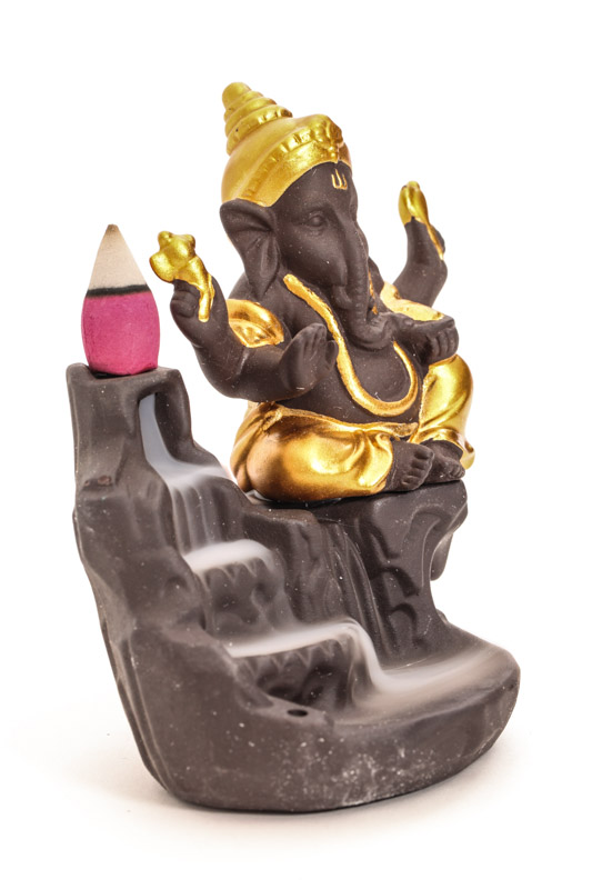 Rückfluss-Räucherkegelhalter Ganesha 10 x 6 x 9cm