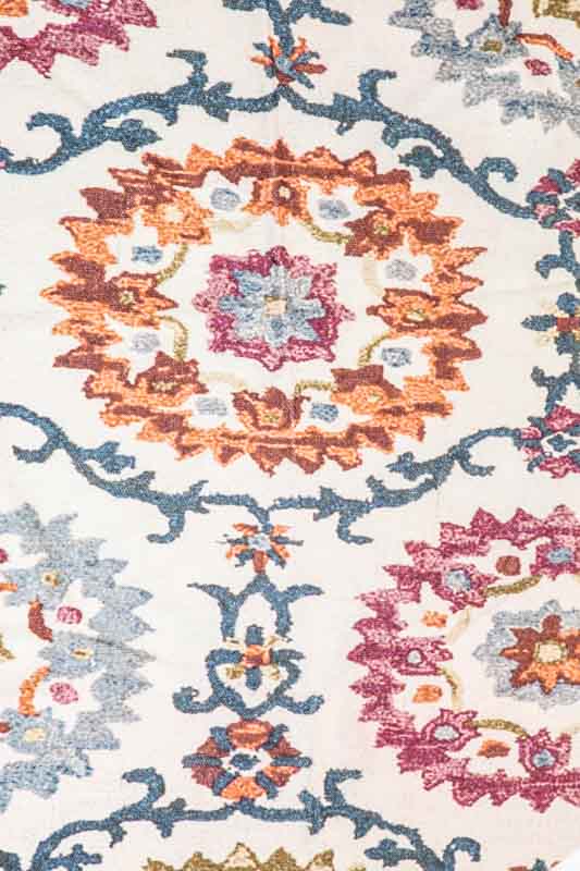 Teppich Baumwolle rund digitaler Druck multicolor 150x150 cm