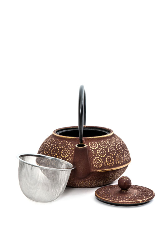 Teekrug aus Gusseisen 1 lt bronzefarben
