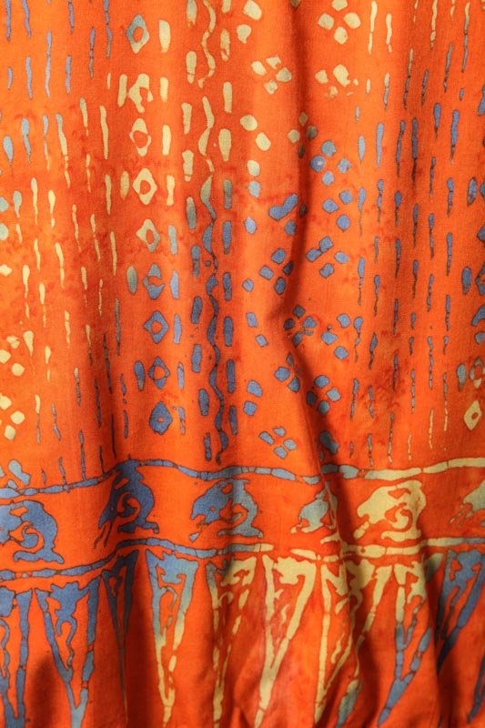 Poncho Bali Batik orange/goldfarben - One Size