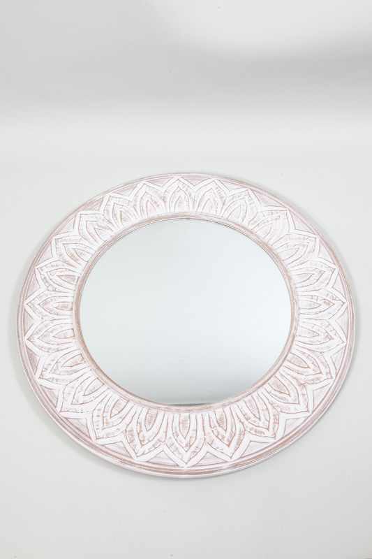 Spiegel rund white washed 90 cm