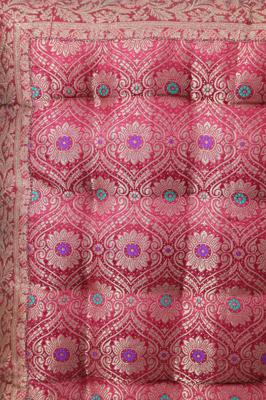 Yogakissen Sari-Stoff kastanienbraun 60 x 60 cm