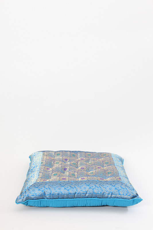 Yogakissen Sari-Stoff royalblau 50 x 50 cm