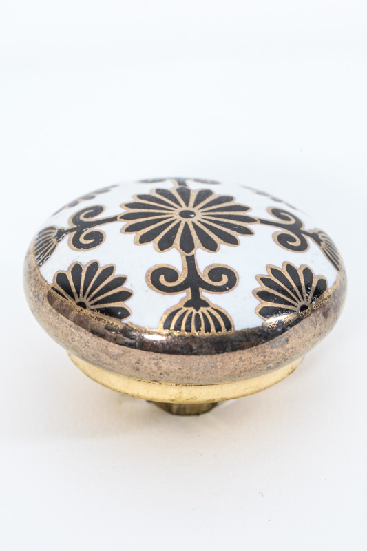 Türknopf Keramik gemustert