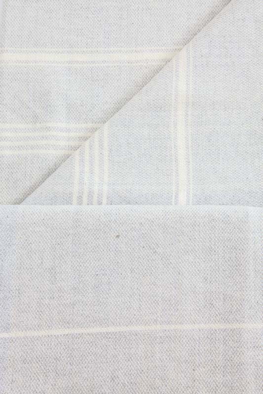 Hamamtuch Soft Basic beige/hellblau 100 x 180 cm