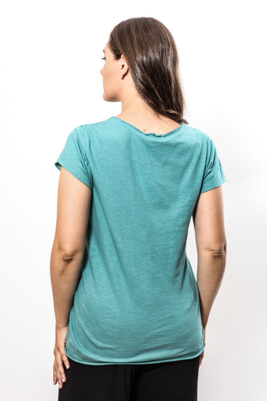 T-Shirt Baumwolle türkis - One Size