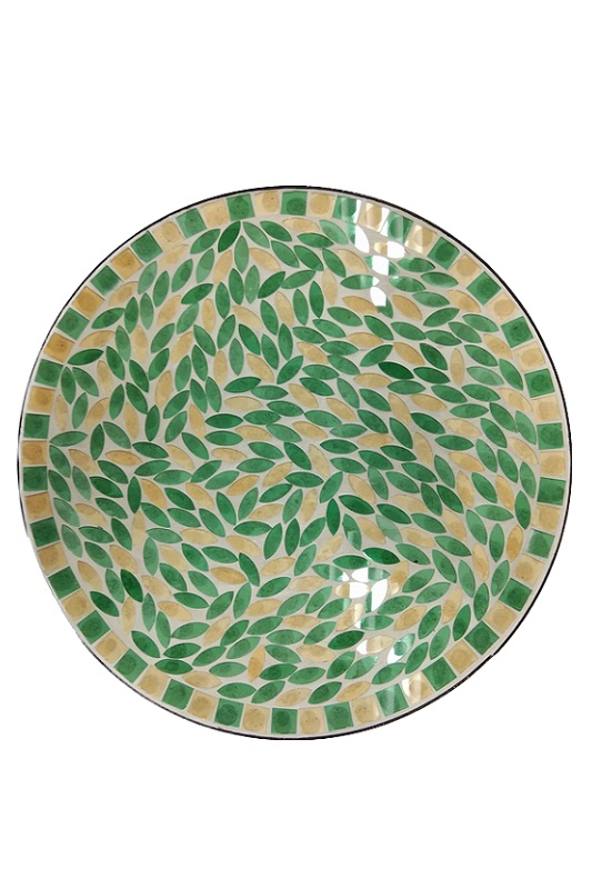 Mosaiktisch rund grün/gelb 40cm