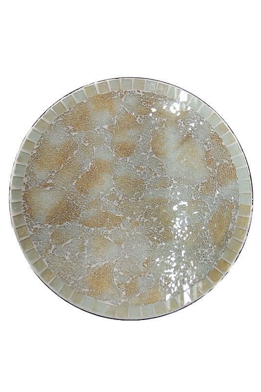 Mosaiktisch rund weiss/crème 40cm