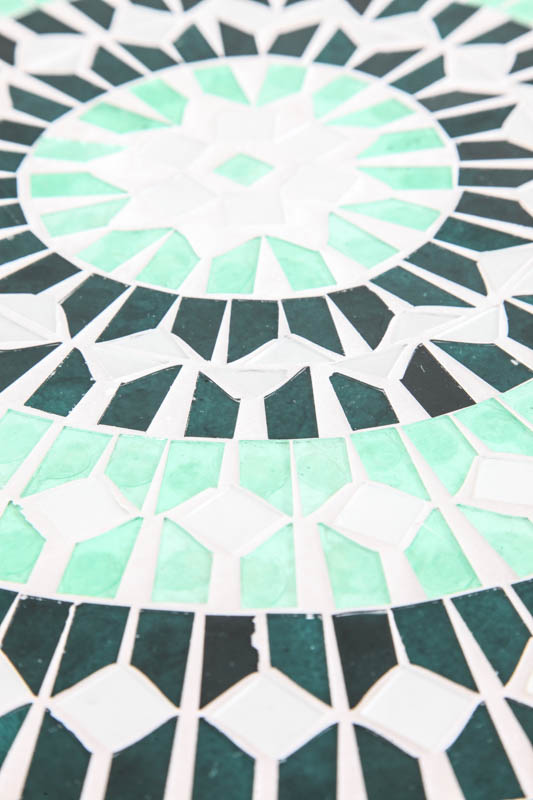Mosaiktisch rund hellgrün/dunkelgrün 40cm