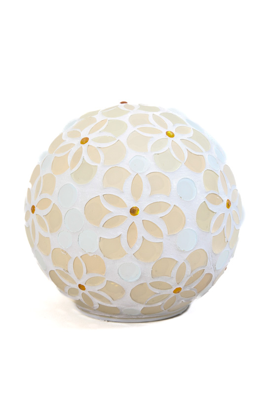 LED Lampe rund weiss/crème 15x15 cm