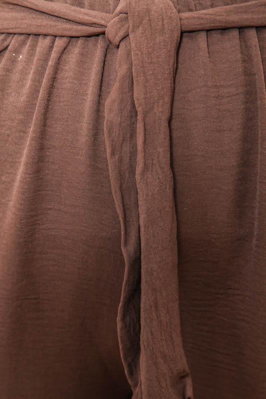 Hose mit Gurt dunkelbraun - One Size
