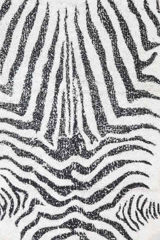 Teppich Baumwolle Zebra weiss/schwarz 100x120 cm