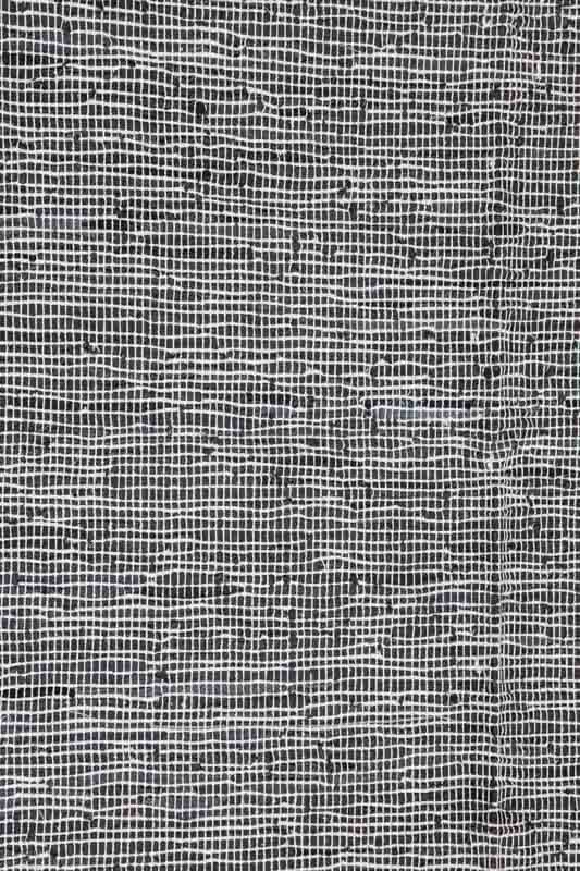 Teppich Leder/Baumwolle schwarz/natur 120x180 cm
