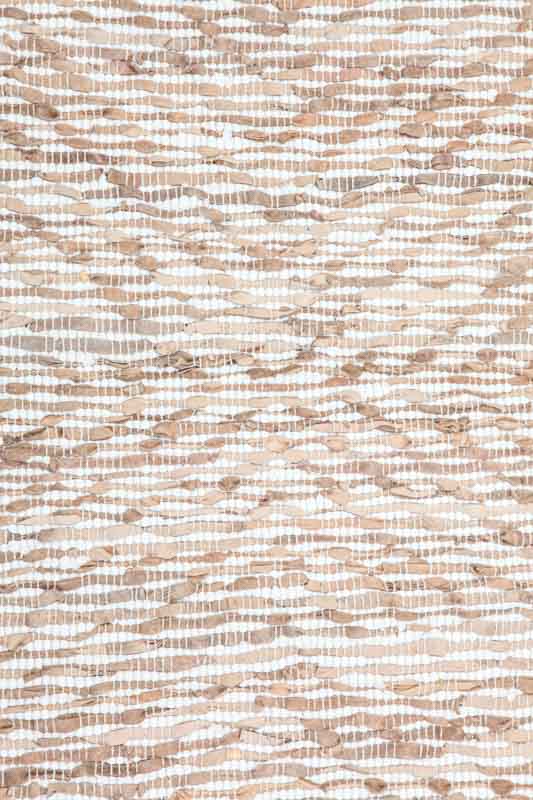 Teppich Leder/Polyester/Baumwolle beige 60x90 cm