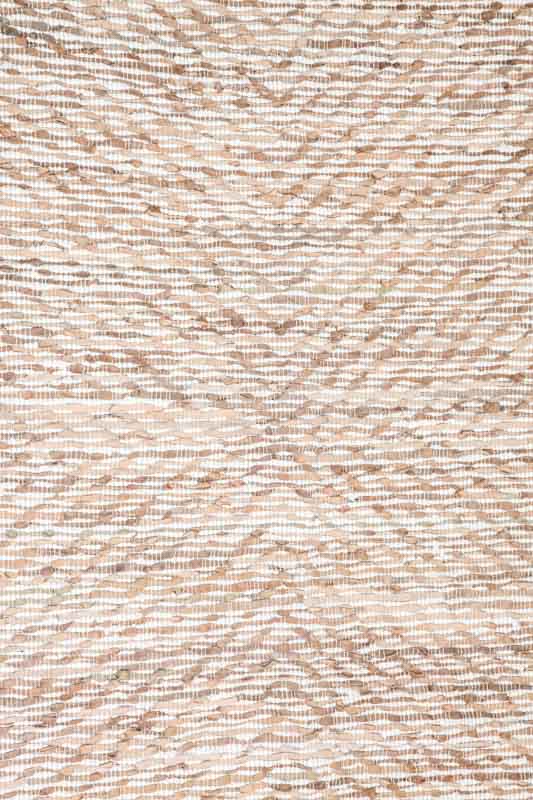 Teppich Leder/Polyester/Baumwolle beige 120x180 cm