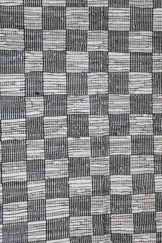 Teppich Leder/Baumwolle grau/schwarz 120x180 cm