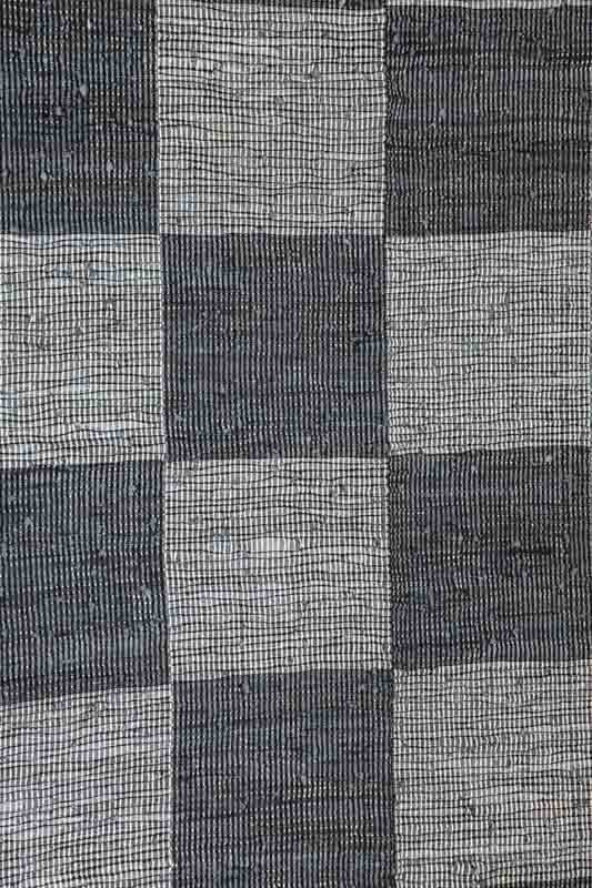 Teppich Leder/Baumwolle grau/schwarz 120x180 cm