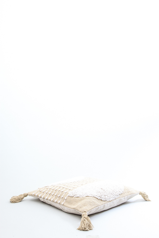 Zierkissen Baumwolle natur gemustert 40x40 cm