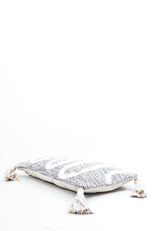 Kissen Baumwolle dunkelgrau/natur 30x50 cm