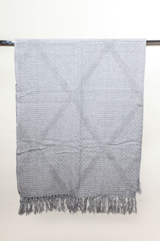 Decke Baumwolle grau uni 125 x 150 cm
