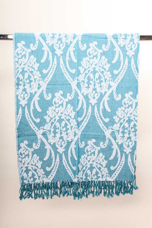 Decke Baumwolle gemustert blau 125 x 150 cm